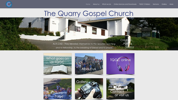 Screenshot of the The Quarry Gospel Church website