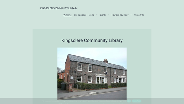 Screenshot of the Kingsclere Community Library Association website