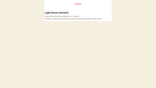 Screenshot of the Light House Norwich website