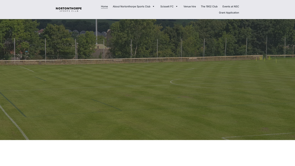 Screenshot of the Nortonthorpe Sports Club website