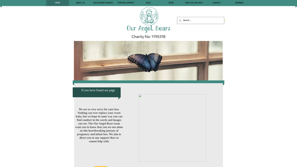 Screenshot of the Our Angel Bears website