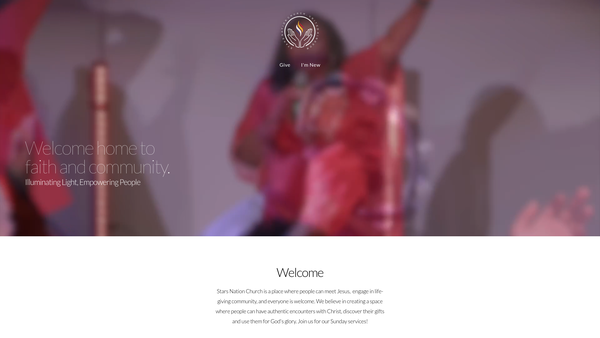 Screenshot of the The Redeemed Christian Church Of God Stars Nation Church, Birmingham website