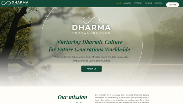 Screenshot of the Dharma Endowment Fund website