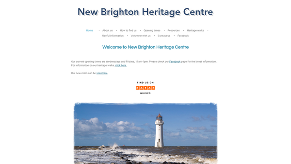 Screenshot of the New Brighton Heritage And Information Centre website