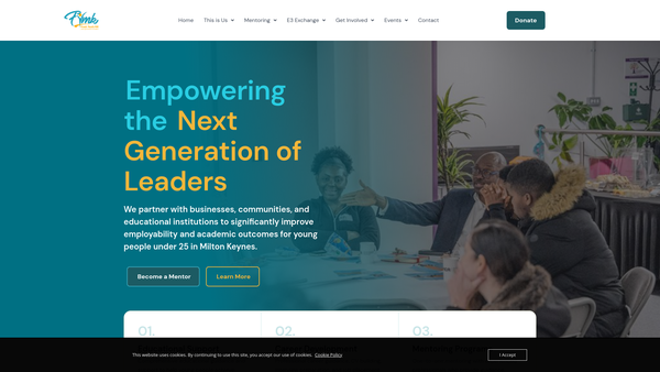 Screenshot of the Fresh Youth Milton Keynes website