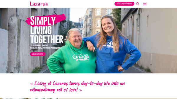 Screenshot of the Lazarus UK Homes Foundation website