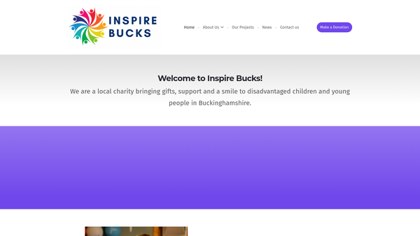 Screenshot of the Inspire Bucks website