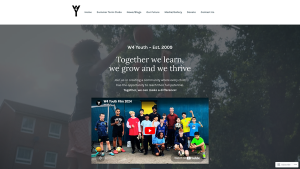 Screenshot of the W4 Youth Limited website