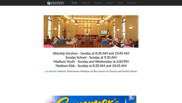 Screenshot of the Mountain Movers Ministries website