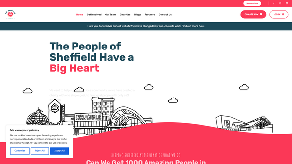 Screenshot of the The Sheffield 1000-1 Charity website