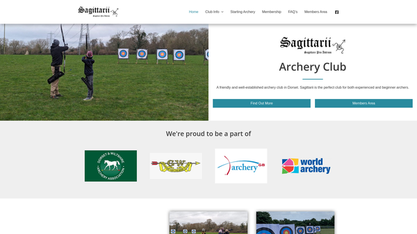 Screenshot of the Sagittarii website