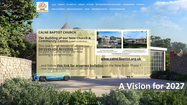 Screenshot of the Calne Baptist Church website