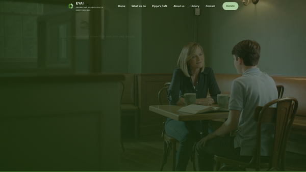 Screenshot of the Enhancing Young Adults' Independence website