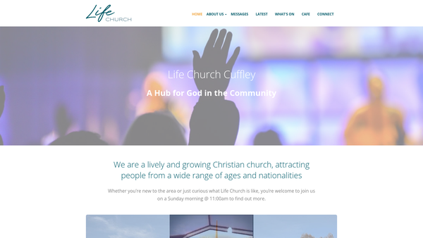 Screenshot of the Life Church Cuffley website