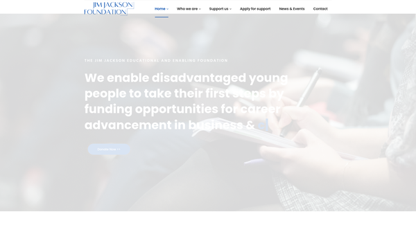 Screenshot of the The Jim Jackson Educational And Enabling Foundation CIO website