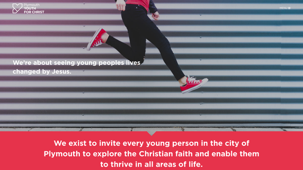 Screenshot of the Plymouth Youth For Christ website