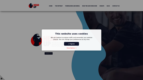 Screenshot of the Head Up Charity website
