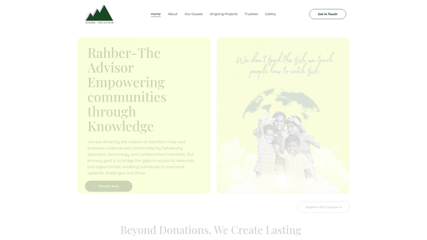 Screenshot of the Rahber- The Advisor website