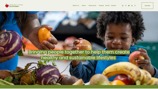 Screenshot of the The Healthy Living Platform website