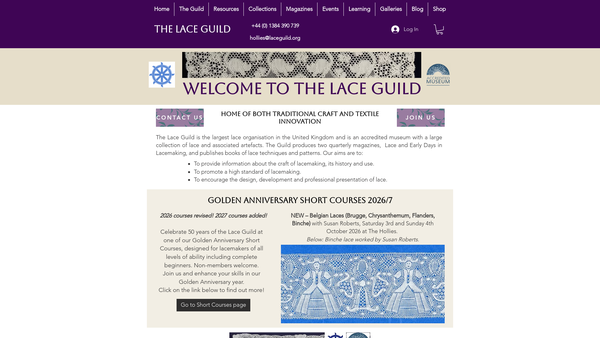 Screenshot of the The Lace Guild CIO website