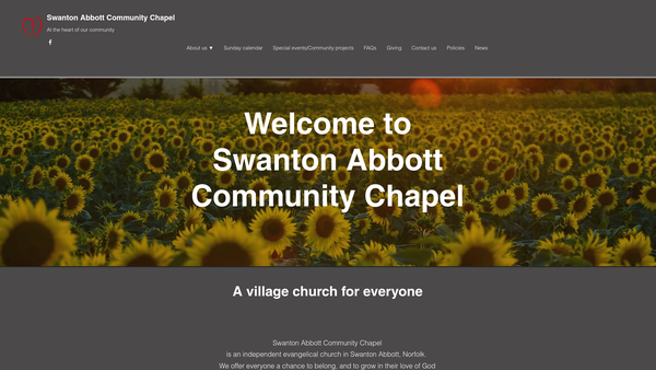 Screenshot of the Swanton Abbott Community Chapel website