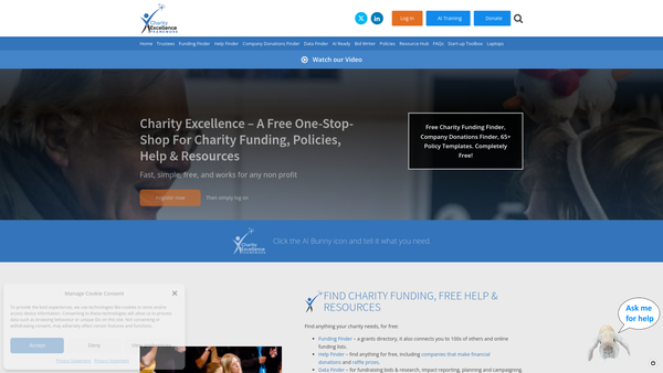 Screenshot of the The Charity Excellence Framework website