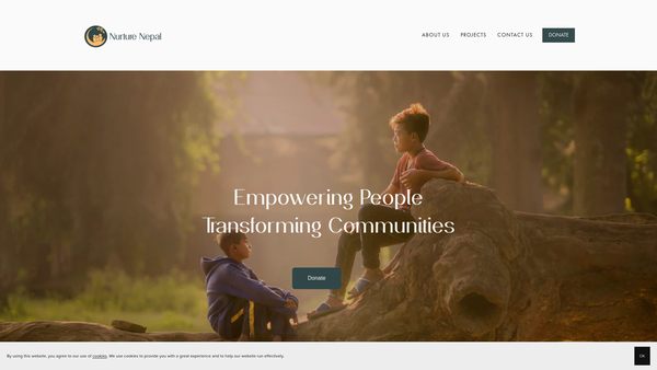 Screenshot of the Nurture Nepal website