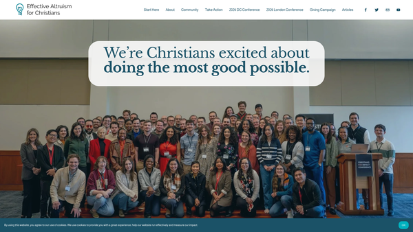 Screenshot of the Christians For Impact website