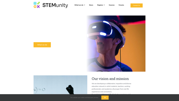 Screenshot of the Stemunity website