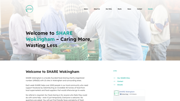 Screenshot of the Share Wokingham website