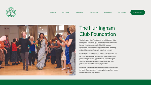 Screenshot of the The Hurlingham Club Foundation website