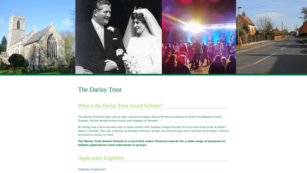 Screenshot of the The Darlay Trust website