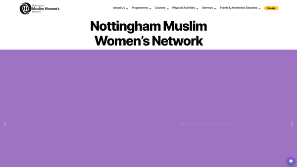 Screenshot of the Nottingham Muslim Women's Network website