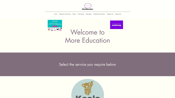 Screenshot of the More Education website