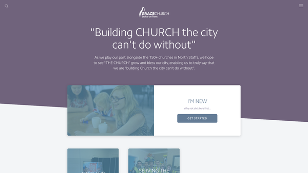 Screenshot of the Grace Church Stoke On Trent website