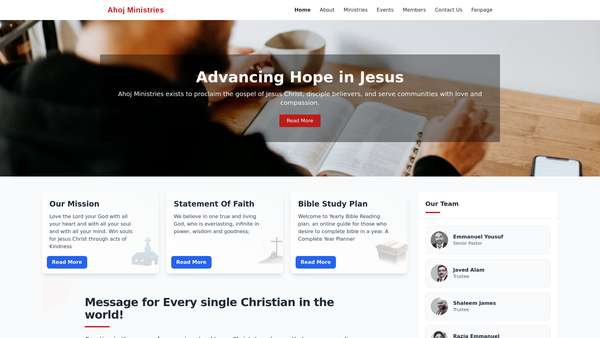 Screenshot of the Asian Heart Of Jesus Ministries website