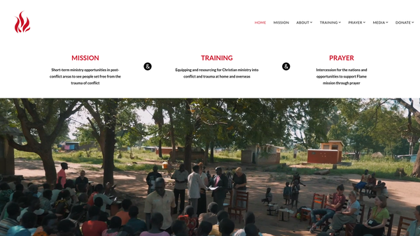 Screenshot of the Flame International website