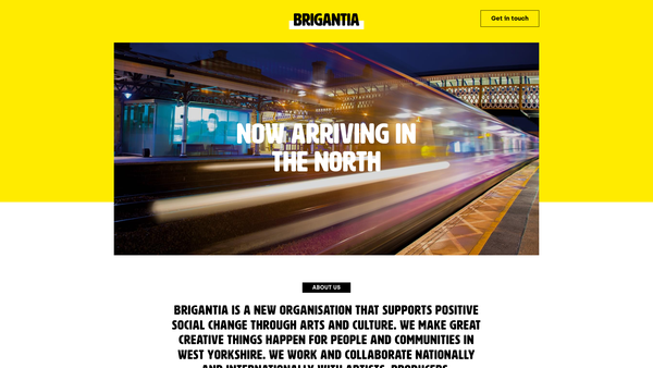 Screenshot of the Brigantia Creative Ltd website