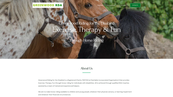 Screenshot of the Greenwood Riding For The Disabled Association Incorporating Carriage Driving website