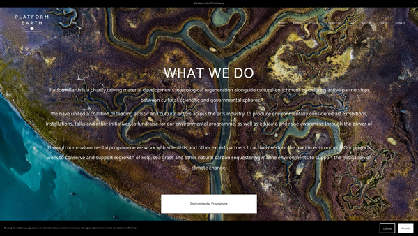 Screenshot of the Platform Earth website