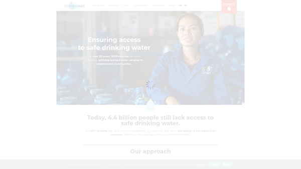 Screenshot of the 1001fontaines UK website