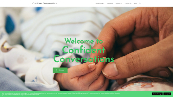 Screenshot of the Confident Conversations website