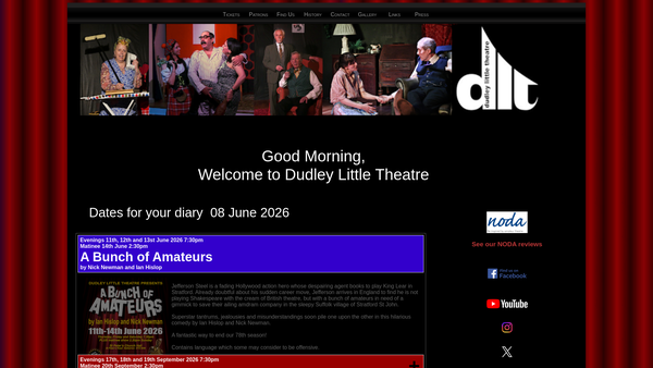 Screenshot of the Dudley Little Theatre website