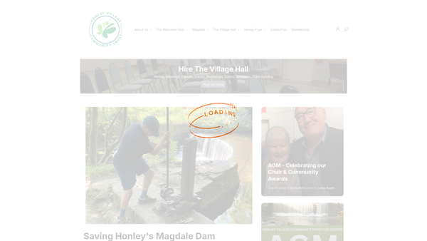 Screenshot of the Honley Village Community Trust CIO website