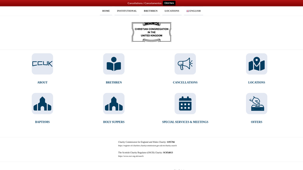Screenshot of the Christian Congregation In The United Kingdom website