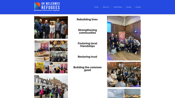Screenshot of the UK Welcomes Refugees website