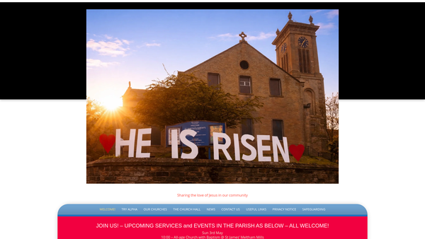 Screenshot of the The Parochial Church Council Of The Ecclesiastical Parish Of Meltham, Christ The King website