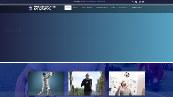Screenshot of the Muslim Sports Foundation website