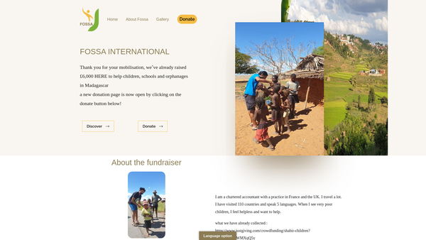 Screenshot of the Fossa Int. website