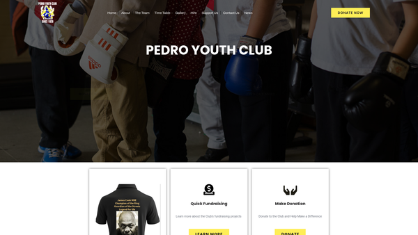 Screenshot of the The Pedro Club website